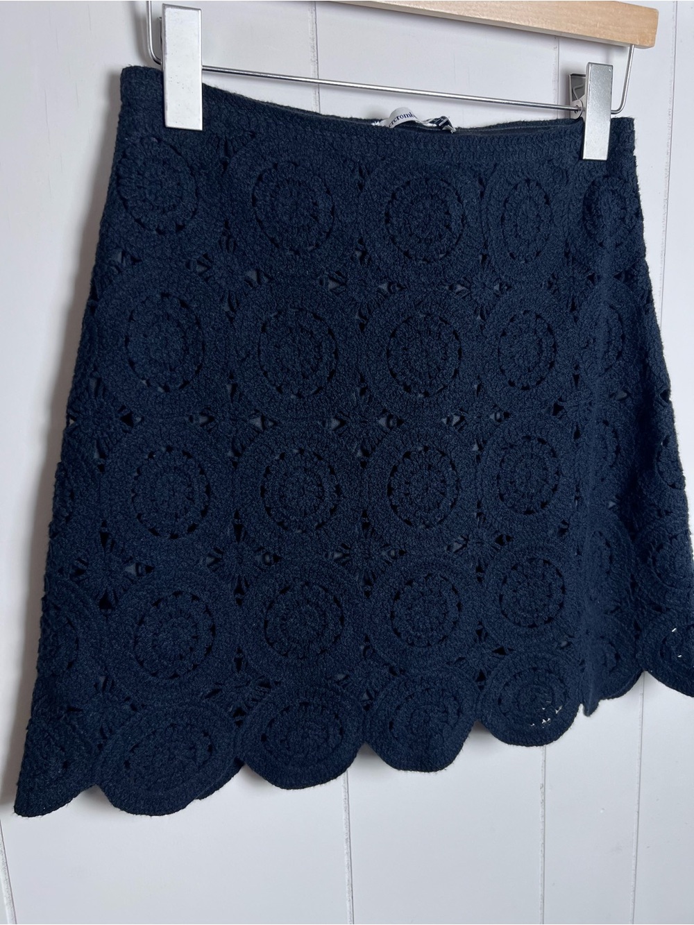 Abercrombie & Fitch Black Crochet A-Line Mini Skirt Lined Medium